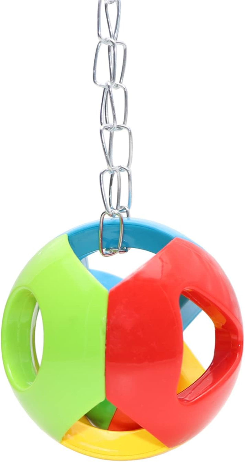 Bird Hanging Ball with Bell Colorful Chewing Treat Toy for Parrot Parakeet Cockatiel Conure Lovebird Dog Puppy Cat (3 PCS)
